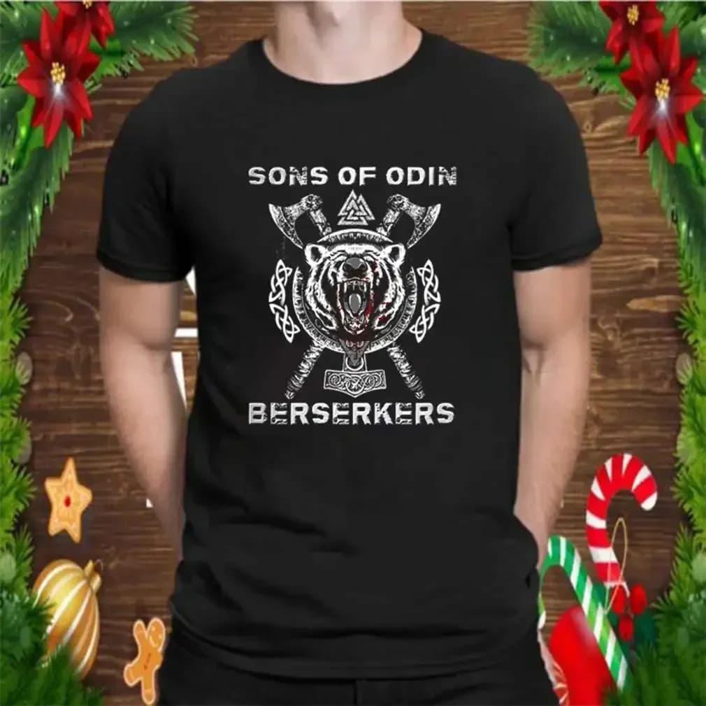 Nordic Warrior Bear Berserkers Sons of Odin T-Shirt 100% Cotton O-Neck Short Sleeve Summer Casual Mens T-shirt Size S-3XL