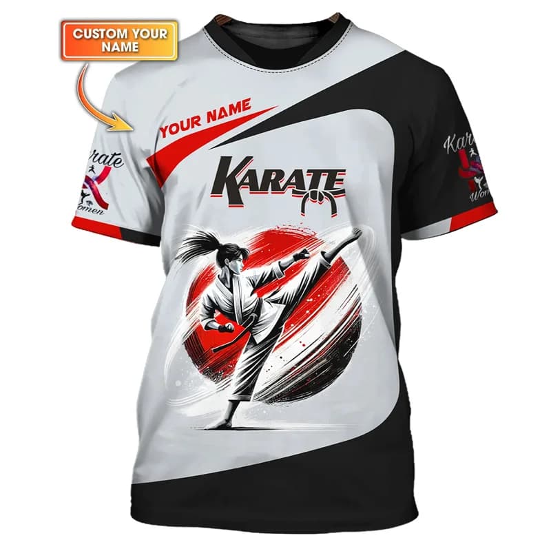 Fashion Karate Sports Men's T-shirt Funny Tiger Pattern 3D Customize Name Print Tees Casual O-neck Short Sleeve Summer Loose Top