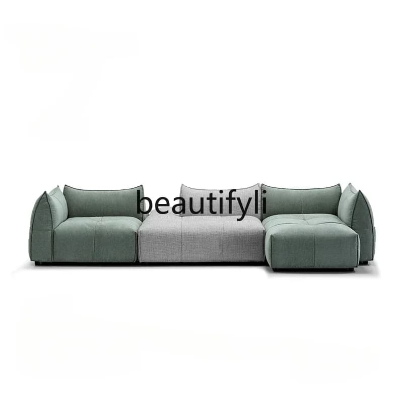 Free combination large flat horizontal hall double-sided fabric sofa