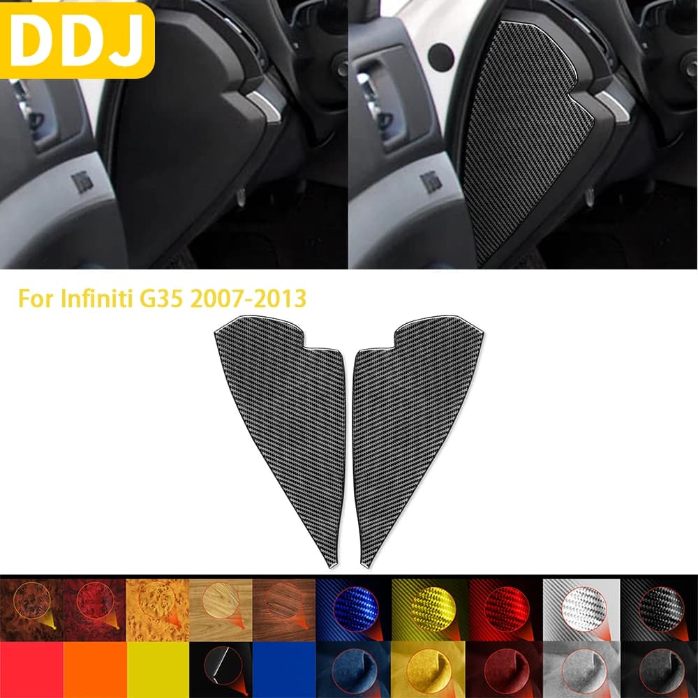 For Infiniti G35 2007 2008 2009 2010 2011 2012 2013 Accessories Carbon Fiber Car Interior Dashboard Side Cover Trim Sticker