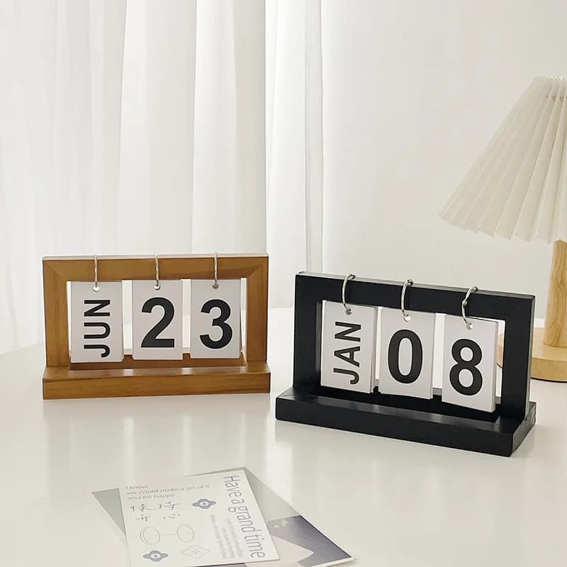 Cutelife Ins Nordic Wooden 2025 Calendar Home Interior Decoration Calendar Table Accessories Ornaments Gifts For The New Year