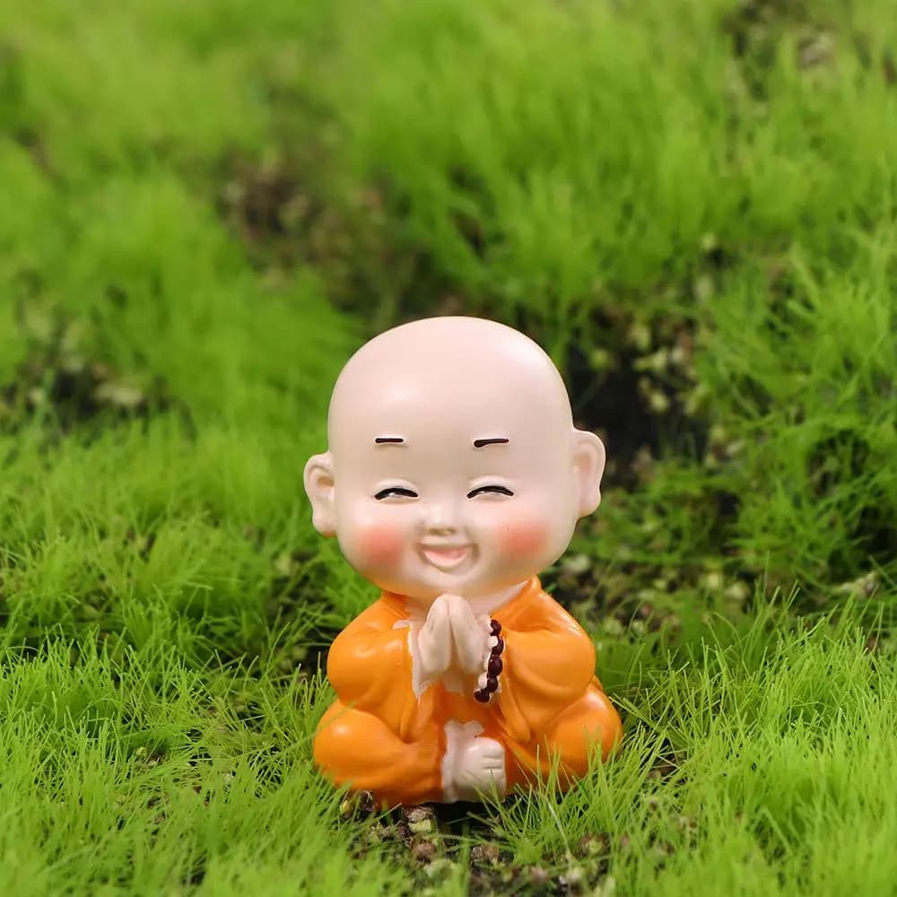 Small Monk Car Decoration DIY Desktop Decor Resin Crafts Cute Garden Trinkets Small Ornament Buddha Ornaments Mini Figurine