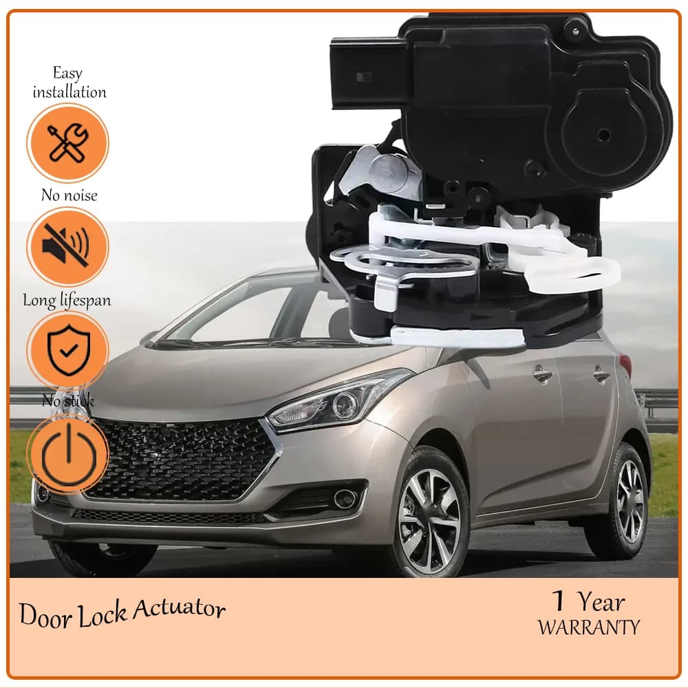 Front left Car Door Lock Latch Actuator with Car Locks, Compatible with Hyundai HB20 2012-2019, oem 81410-1S010 81420-1S010