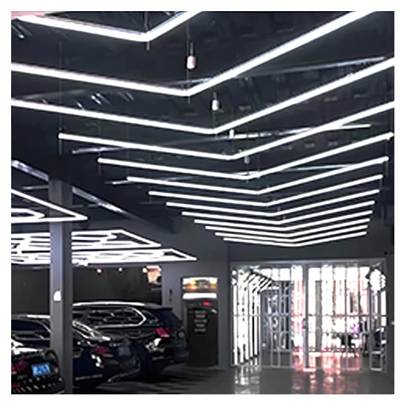 Custom110-220V LED Frameless Arrow Pendant  Ceiling  Light  V-shaped Hanging Lamp for Car Garage Workshop Gym