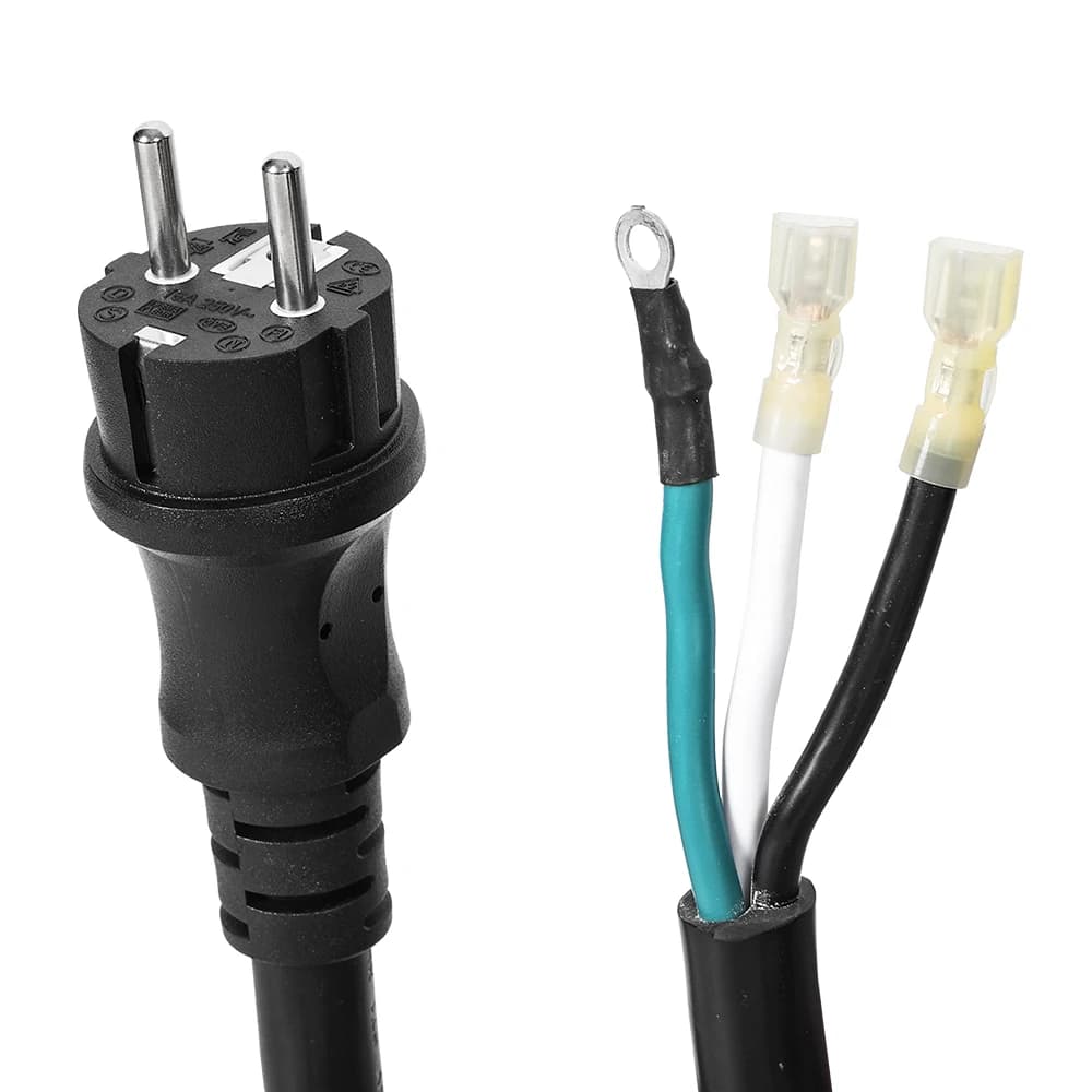 5pcs Open End EU Power Cord Plug Wire Two-Pin EU Plug Cable Extension Cords Extension Cable for Industrial Equipment Europe