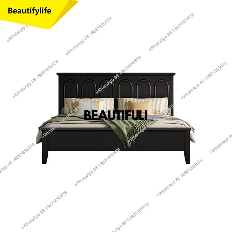 Q181 Wood Storage Double Bed Frame Simple Headboard Matrimonial Storage Bed Queen Luxury Modern Cama De Casal Bedroom Furniture