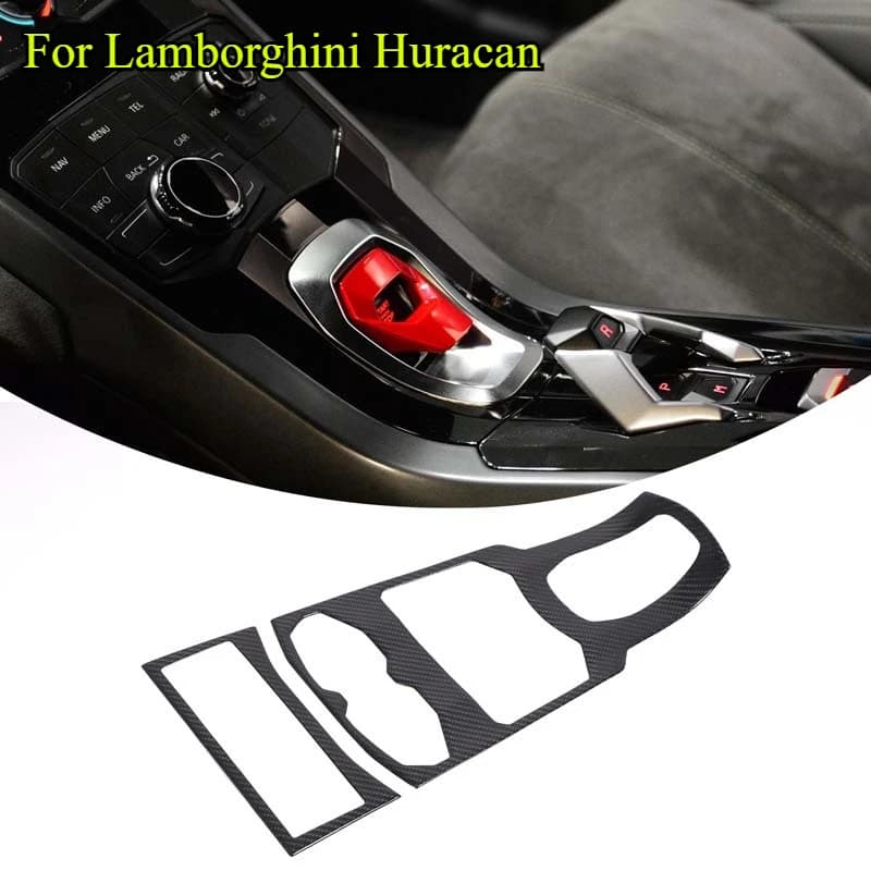 For Lamborghini Huracan 2014-2018 Real carbon fiber Car Center Control Air Outlet Frame Steering Wheel Door Handle Trim