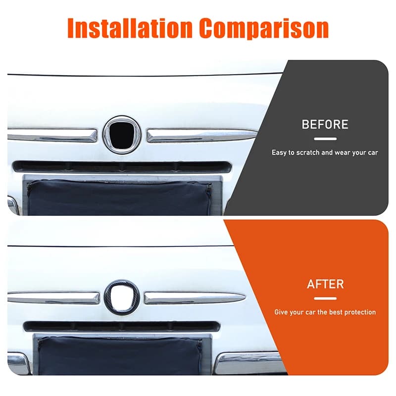 1Pcs ABS carbon fiber For Fiat 500 2007-2015 car front and rear logo ring decorative stickers car protection accessories