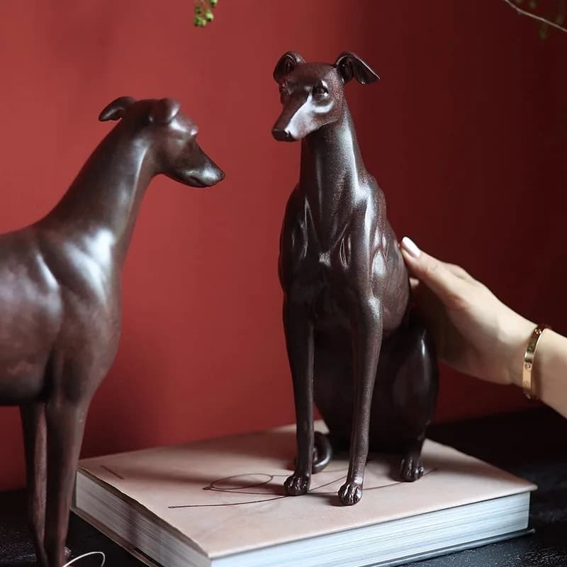 Modern Art Dog Resin Sculpture Ornament Living Room Tabletop Decoration Creative Office Accessories Bedroom Home Decor