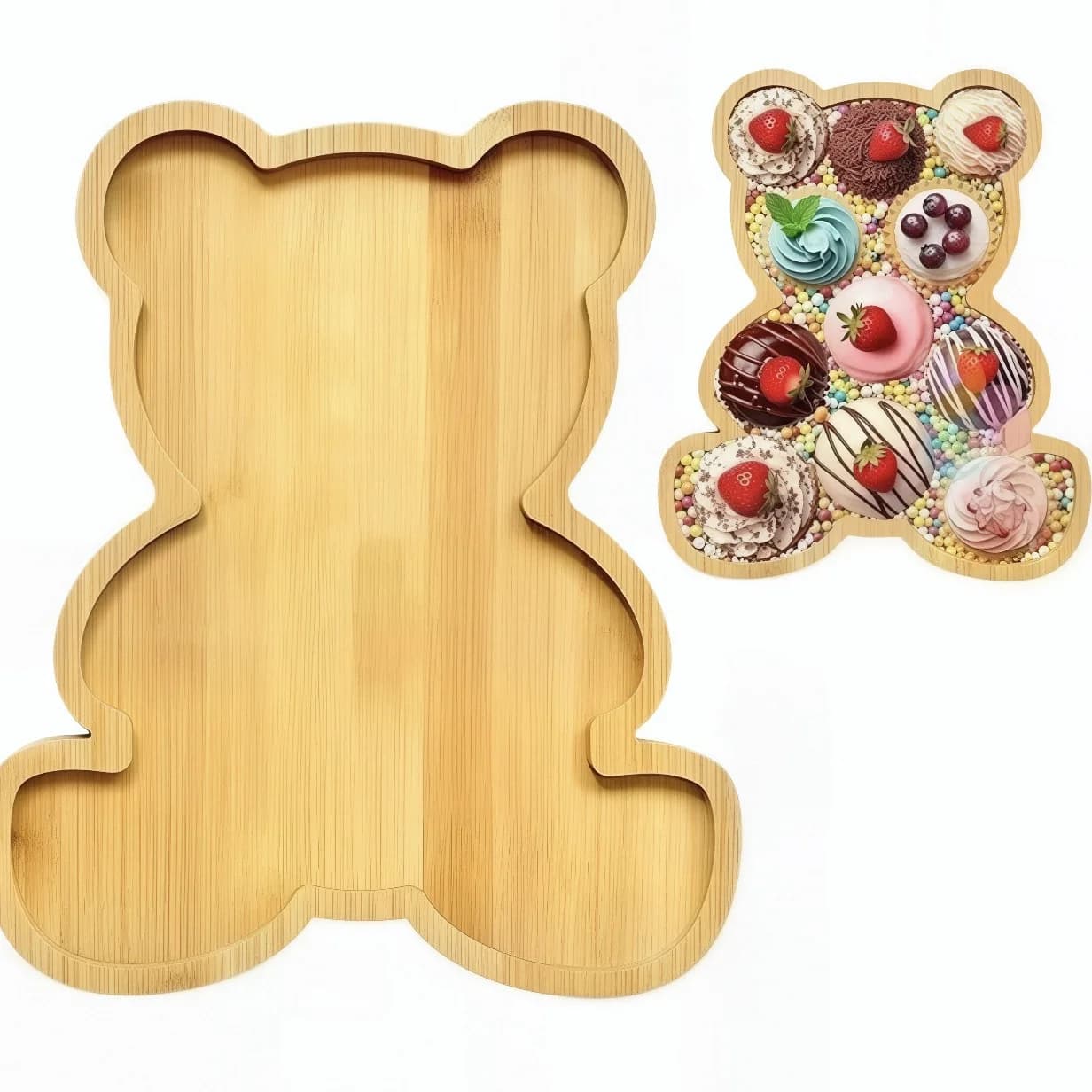 Christmas Little Wooden Tray Charcuterie Board Cute Wooden Cheese Platter Kids Birthday Party Decorations Cookie Candy Tray
