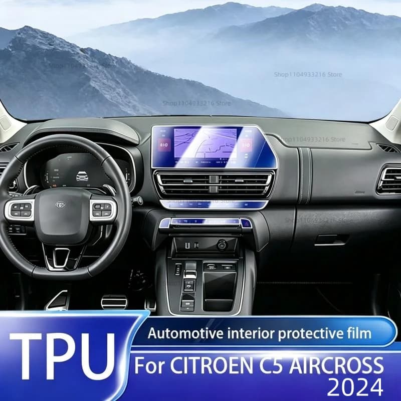 Transparent TPU Protective Film Anti-scratch For CITROEN C5 AIRCROSS 2024 Car Interior Center Console Dashboard Navigation PPF