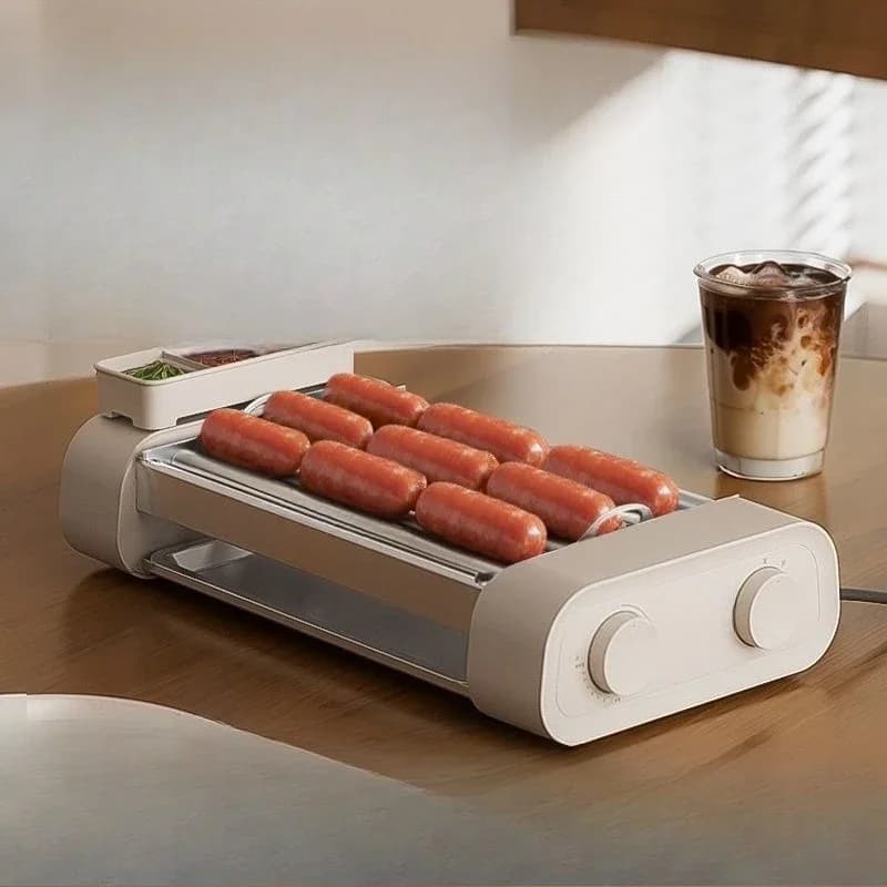 Sausage roasting machine multi-functional household small automatic hot dog machine 3-in-1