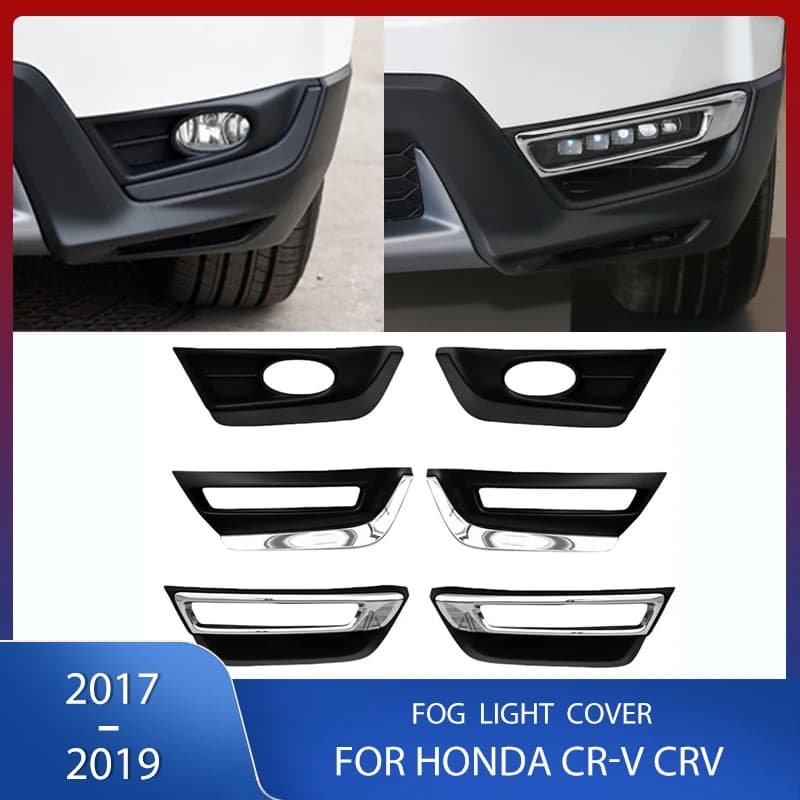 Front Bumper Fog Light Cover Hood Frame Lamp Trim Grille Grill For Honda CRV 2017 2018 2019 Car Accessories