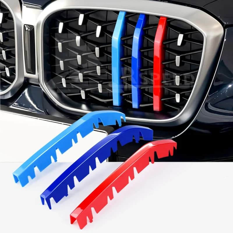 For BMW X4 G02 XDrive30i 2022-2023 ABS Car Front Grill Stripes Covers Grid Stripes Trim Sticker Car Accessories