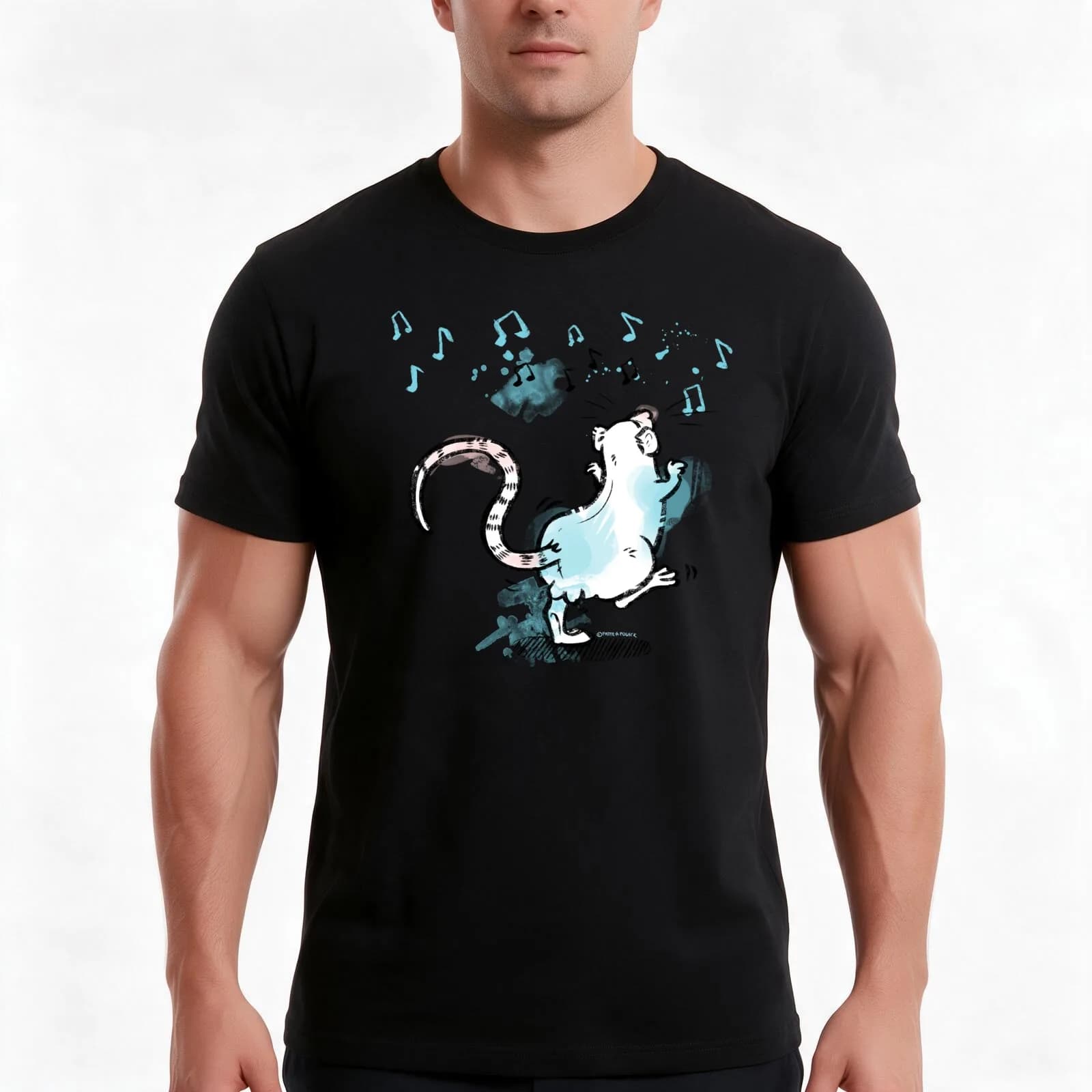 Dancing rat T-Shirt, Summer Casual Cotton Tee, Oversized Streetwear Tops, Vintage Graphic Print, Loose Fit Short Sleeve