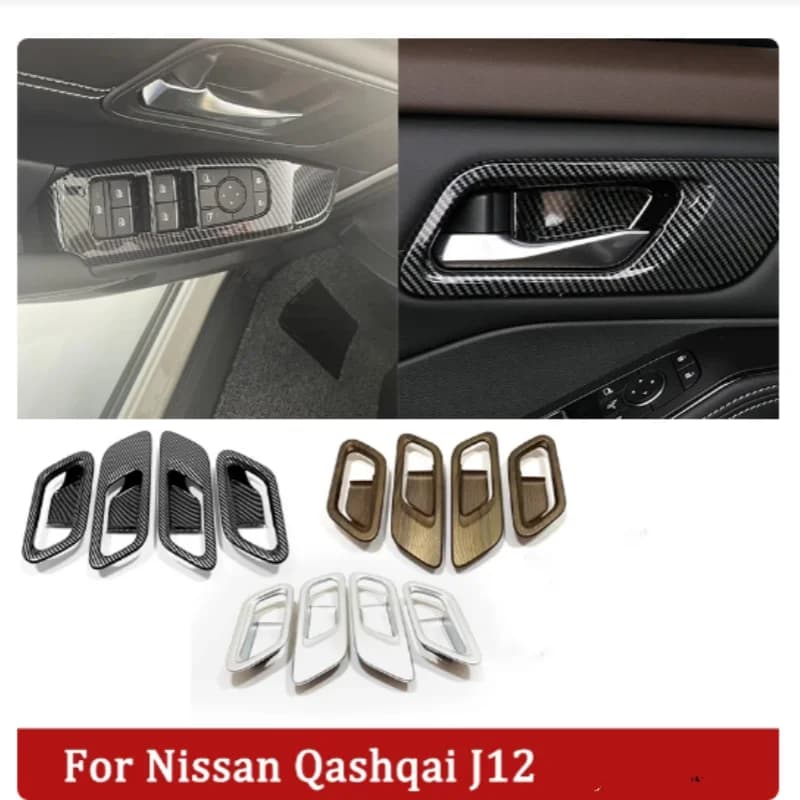 suitable For Nissan QashQai J12 2023-2024 ABS inner door handle bowl armrest window glass lifter switch button panel cover