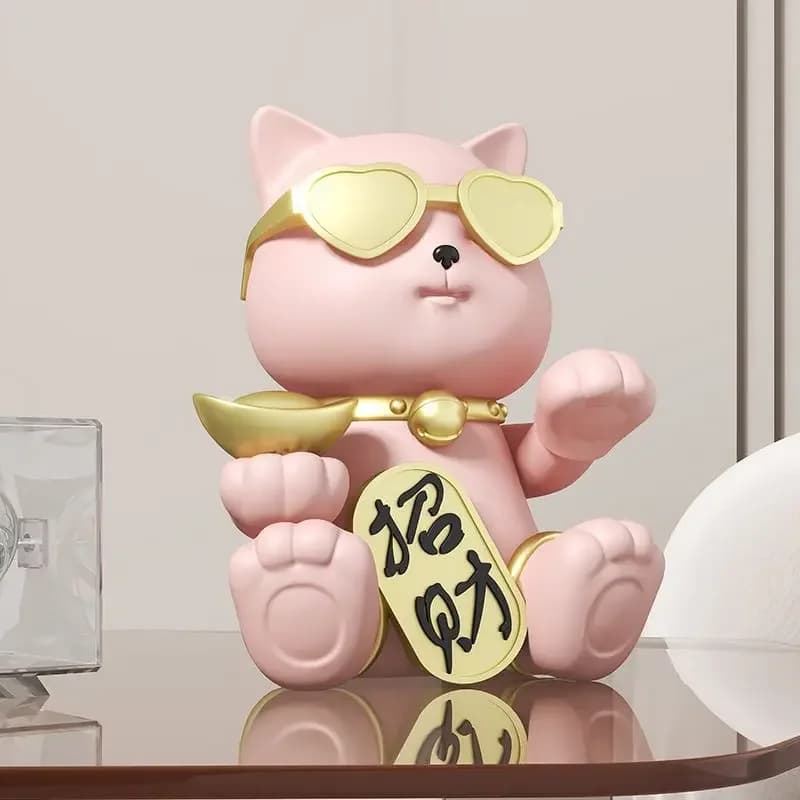Fortune Cat Opening Decoration,Congratulations on Getting Rich,Store Front Desk Window Desktop Decorations,Housewarming Gifts