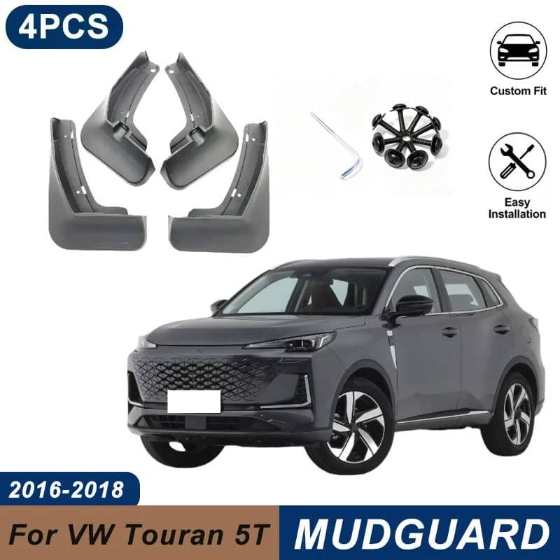 4PCS Car Mud Flaps For Volkswagen Touran 5T 2016-2018 Waterproof Anti-Splash Fender Mudguards Auto Exterior Accessories
