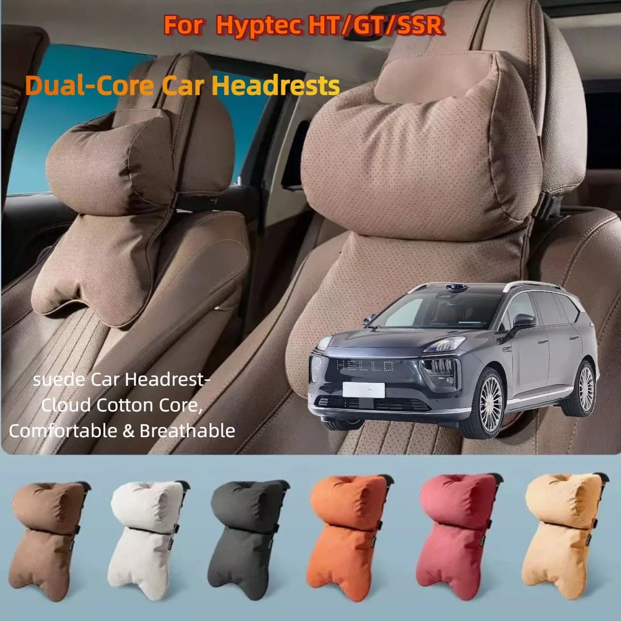 Dual-Layer Breathable Car Headrest For Hyptec HT/GT/SSR  Double Layer Neck Shoulder Support 4 Seasons Univers