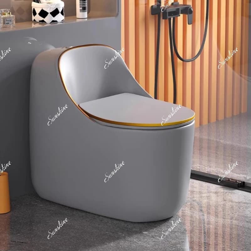Egg-shaped personality creative color toilet siphon small apartment household water-saving high-end