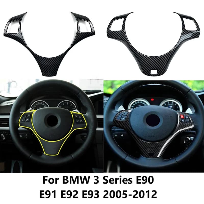 Car Steering Wheel Cover for BMW 3 Series E90 E91 E92 E93 2005-2012 Frame Trim Decoration Tuning Interior Car Accessories