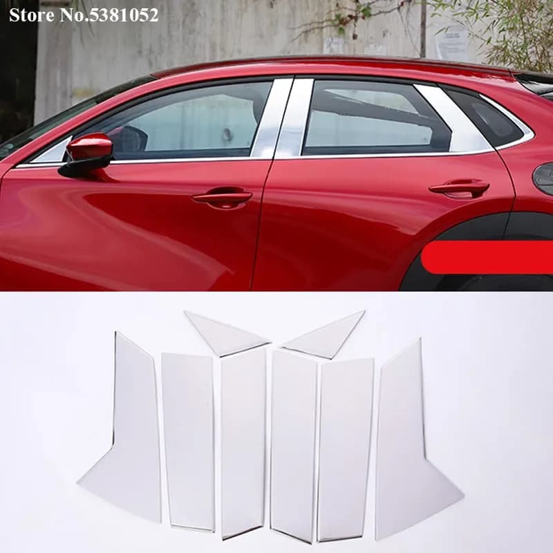For Mazda CX 30 CX30 2020-2024 Car Stainless Steel Window B-pillars Center Pillar Cover Trim Protection Sticker Accessories