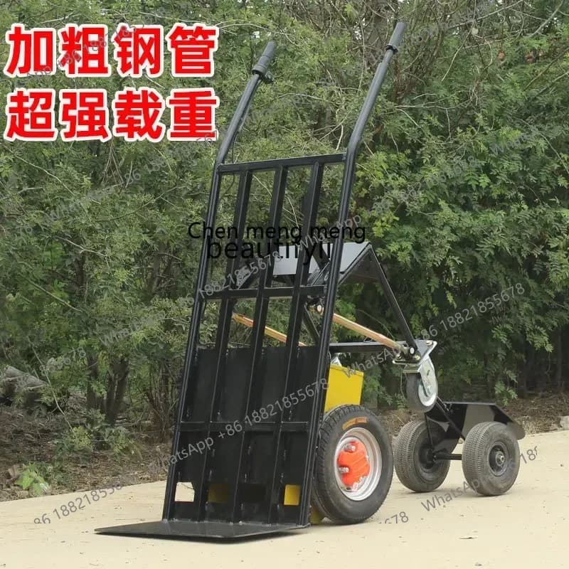 cn8617 ss New style BB Electric two-wheel hand push handling flat plate pulling load king pulling brick trailerss 8617