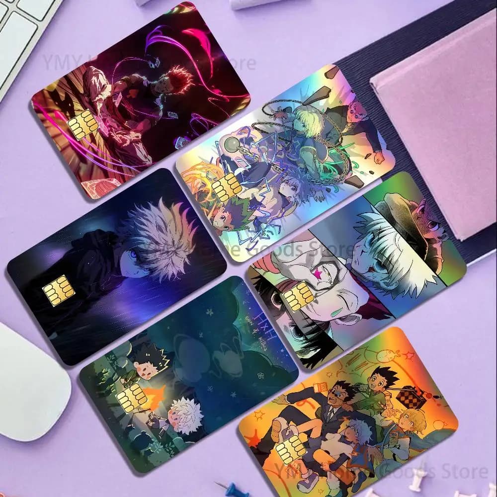 Anime Cartoon H-Hunter X HunterS Holographic Laser Shinny Film Skin Cover Sticker for Debit Credit Card Bank Card