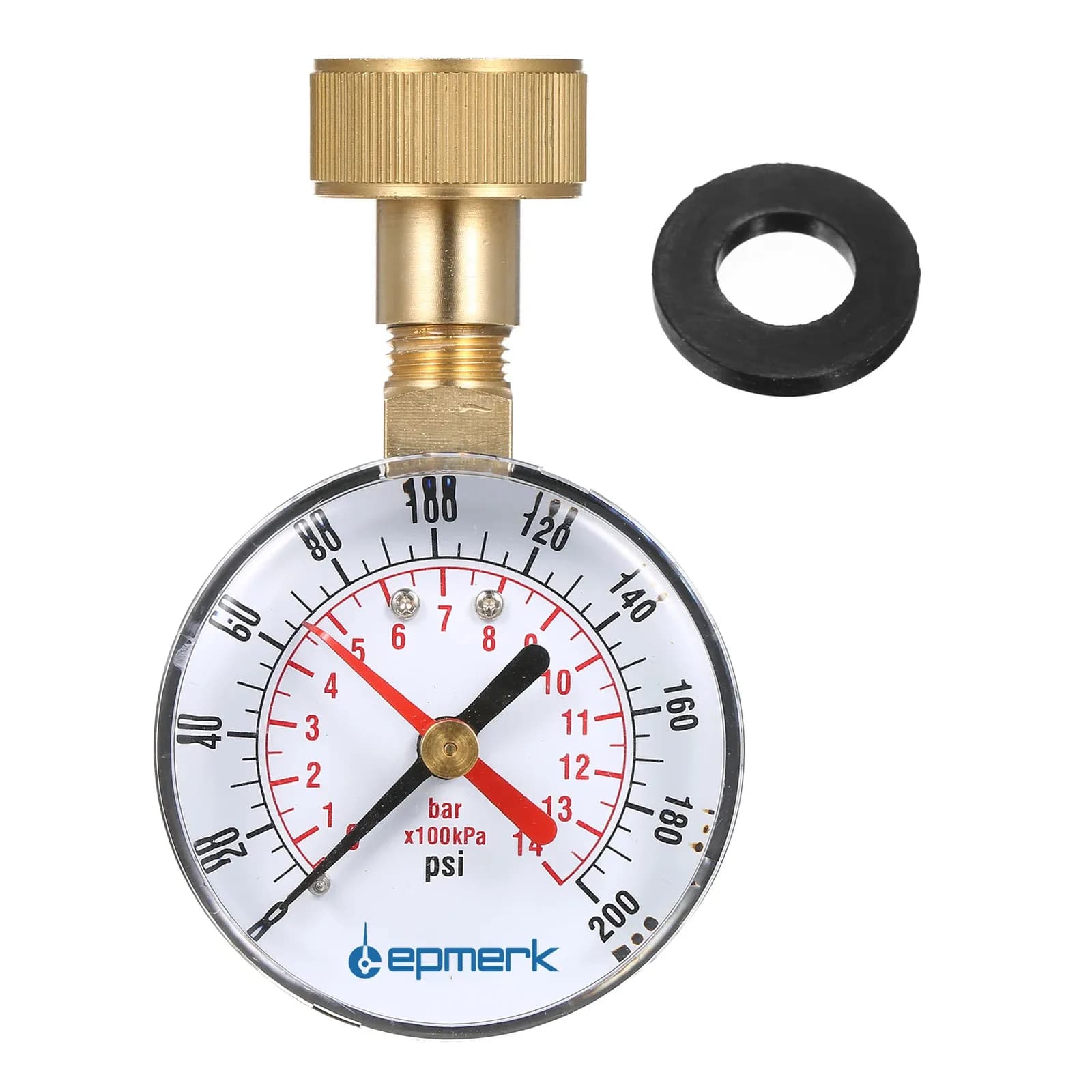 New Pressure Gauge Water Pressure Test Gauge 3/4'' Female Hose Thread 0-200 PSI