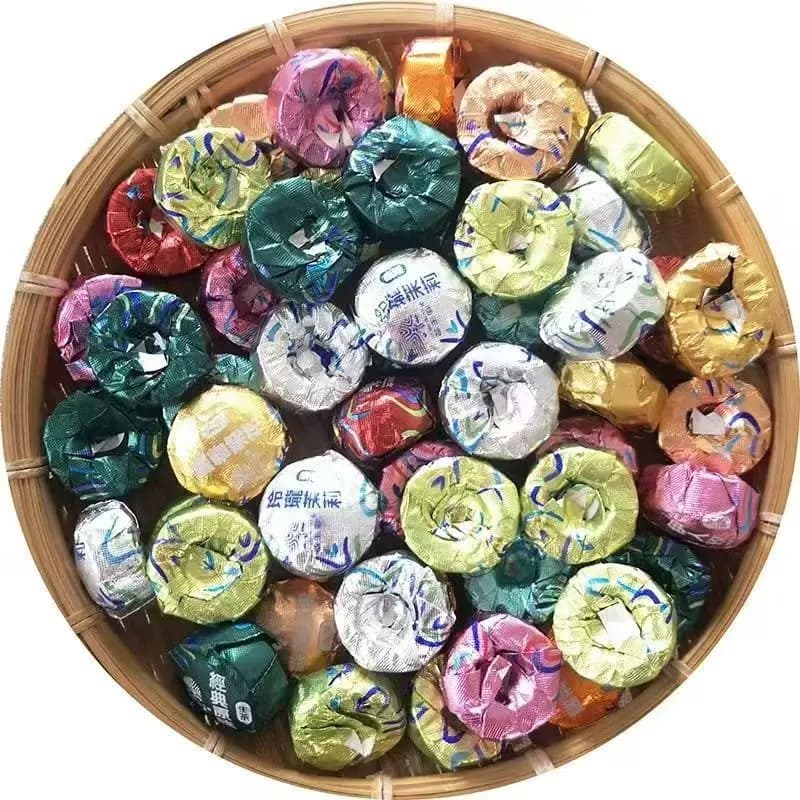 Portable Yunnan Various Puer Small Tea Cake Aluminum Foil Paper 6g/pcs Colored Pu'er Aluminum Foil Pack Paper Puerh Tissue Paper