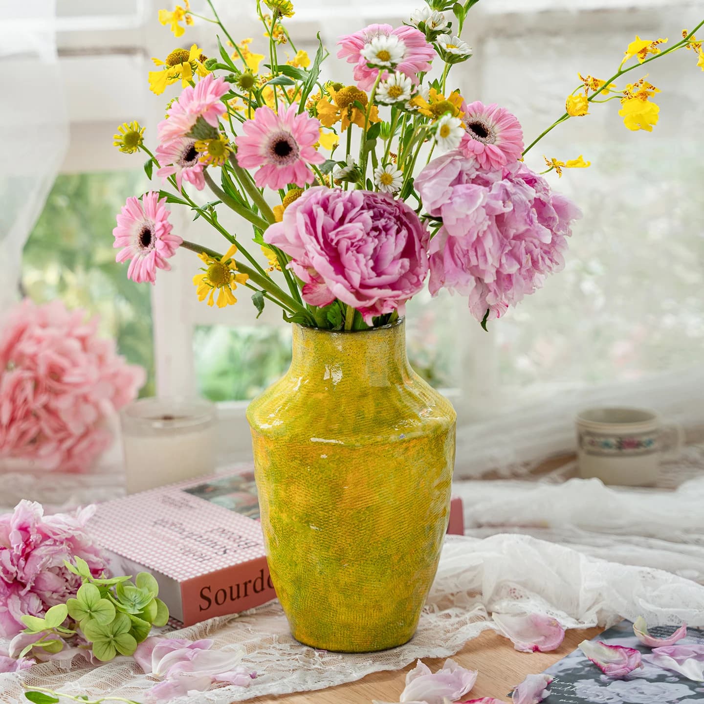 Retro Vase Ceramic American Hydroponic Fresh Flowers Dried Flowers Flower Arrangement Decorative Items Room Decor Vidrio