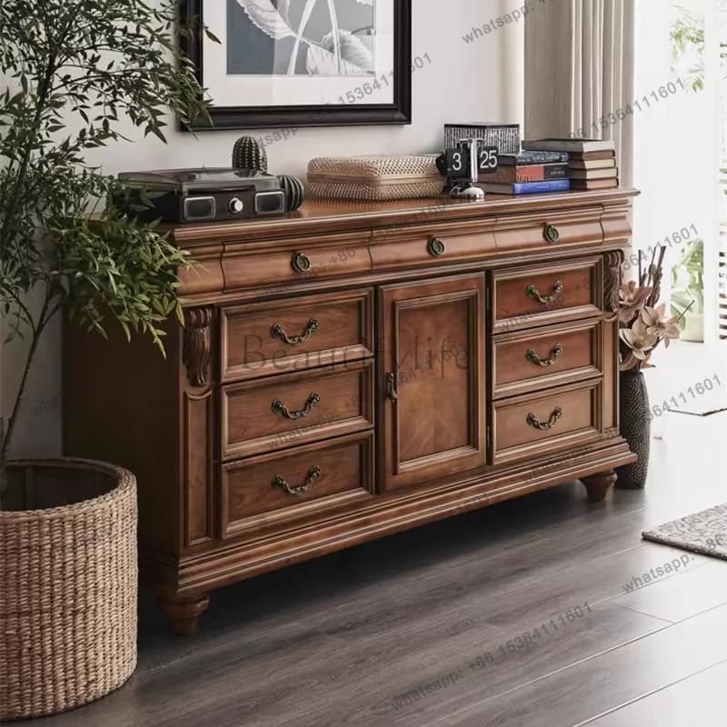 American dressing cabinet Solid wood drawer storage Wall furniture Meike chest