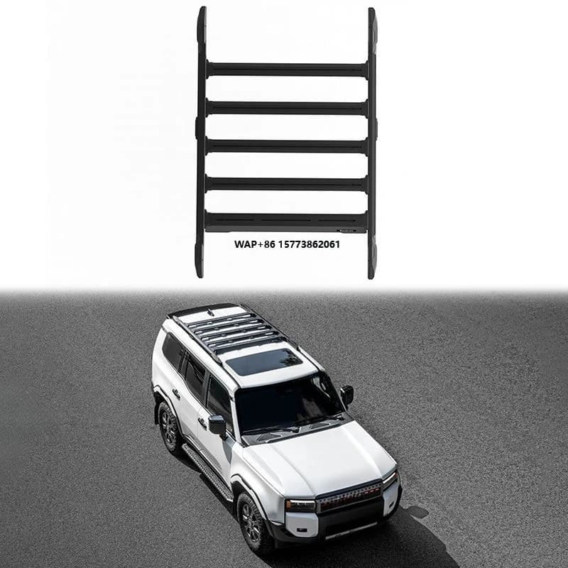 Newest 4X4 Off-road Accessories Aluminium Alloy With Cross Bar Full Top Roof Rack Platform Black Car Roof Tray for LC250