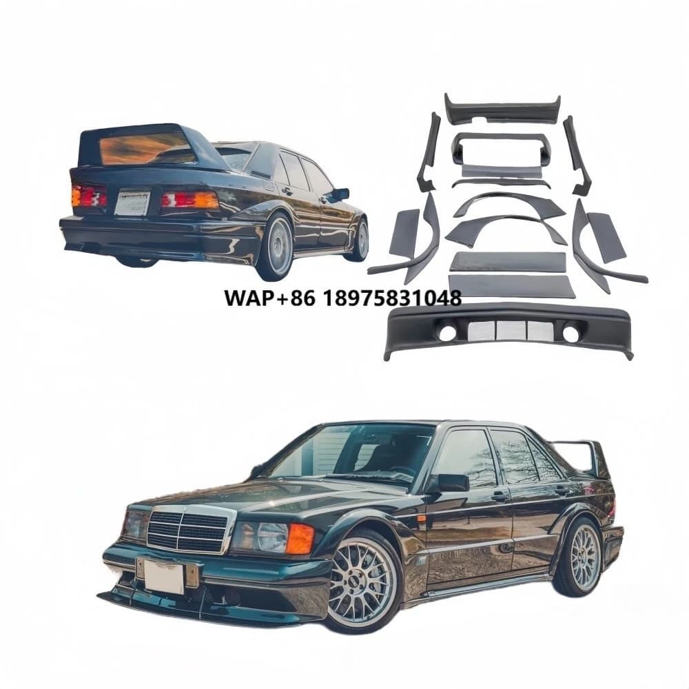 Car Accessories Wide Fender Body Kit Front Bumper Rear Bumper Lip Side Skirt Auto Parts for   Class 190EW201EVO II