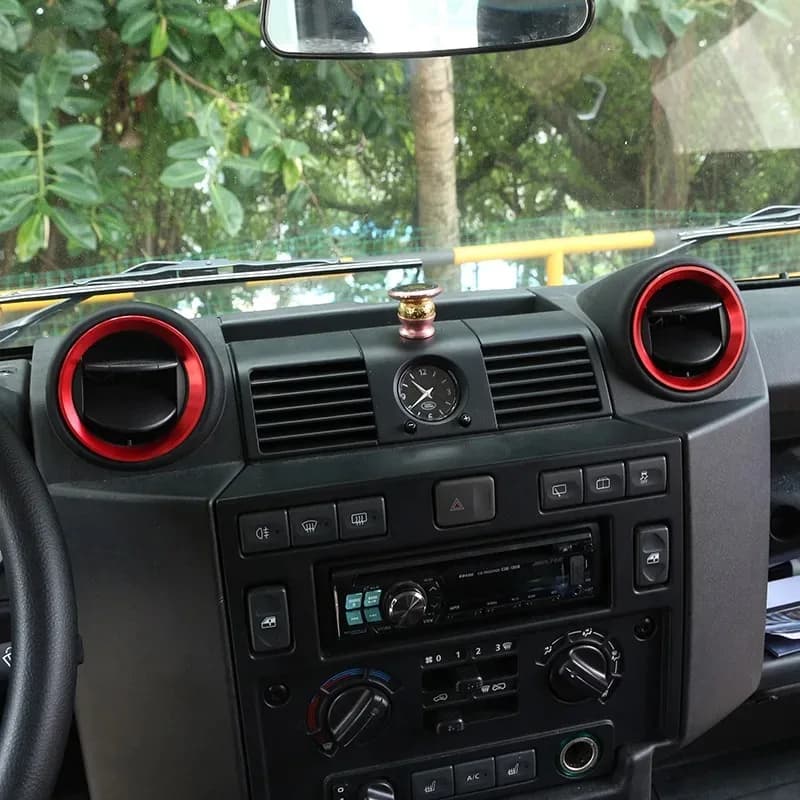 For Land Rover Defender 90 110 130 2004-2018 Aluminum Alloy Car Center Console Air Vent Outlet Cover Stickers interior Car Acces