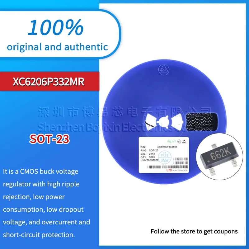 XC6206P332MR silkscreen 662K Black PC casing
