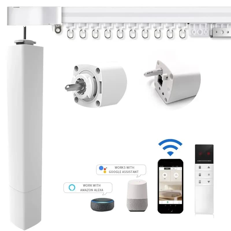 Intelligent Automatic Wifi Zigbee Tuya Control Electric Track Electric Battery Powered Intelligent Track Curtain System