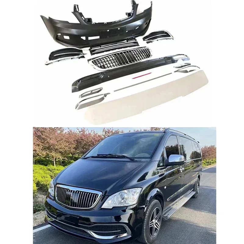 DJZG Auto Body Kit PP Material  Durle Modified Car Front Bumpers For   Vito Viano 2011-2015