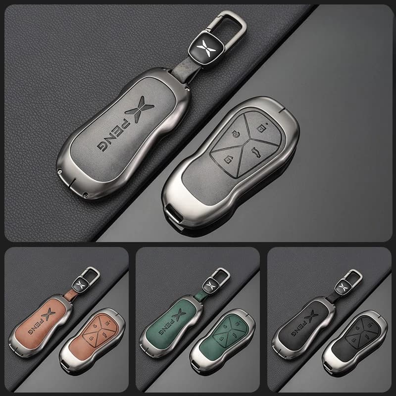 Zinc Alloy Car Key Case Cover Chain Shell Protector Fob Holder for XPeng P7 G6 P7i P5 G3 G3i G9 Accessories Keybag