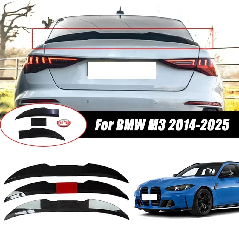3pcs Sedan Rear Trunk Spoiler For BMW M3 2014-2025 Adjustable DIY Modified Trunk Spoiler Automotive Accessories
