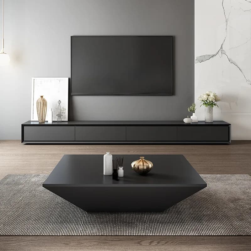 Modern simple square coffee table TV cabinet combination minimalist living room