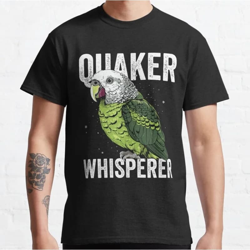 Quaker Whisperer Quaker Parrot Gift t shirt for birds lover 100% cotton Short Sleeve Graphic Clothes All size top S-6XL