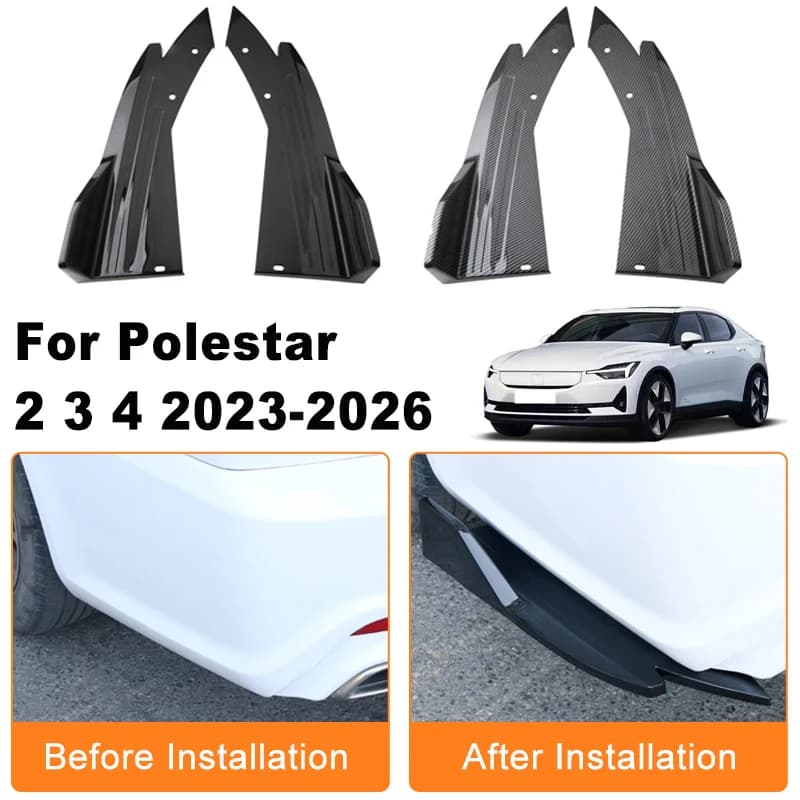 Car Rear Bumper Spoiler Lip Diffuser Side Skirt Splitter Wrap Angle Anti-Crash Protection Trim For Polestar 2 3 4 2023-2026 2024
