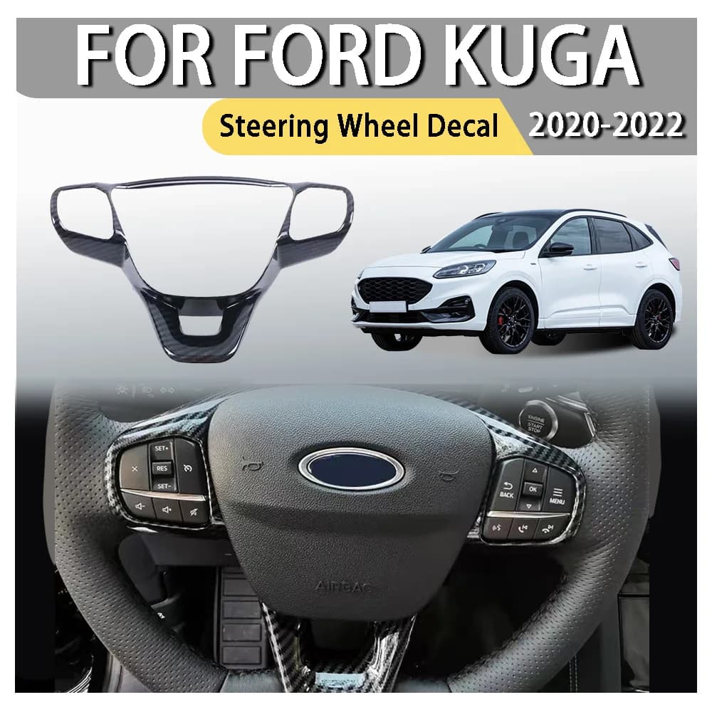 ABS Plastic Cars Accessories Car Upgrade Steering Wheel Decal For Ford Kuga 2020 2021 2022 Car Decoration Car Styling