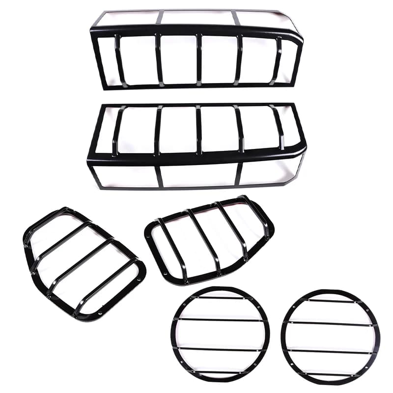 For Hummer H3 2005-2009 carbon steel Car side turn signal protective grille, front fog light and tail light protective cover