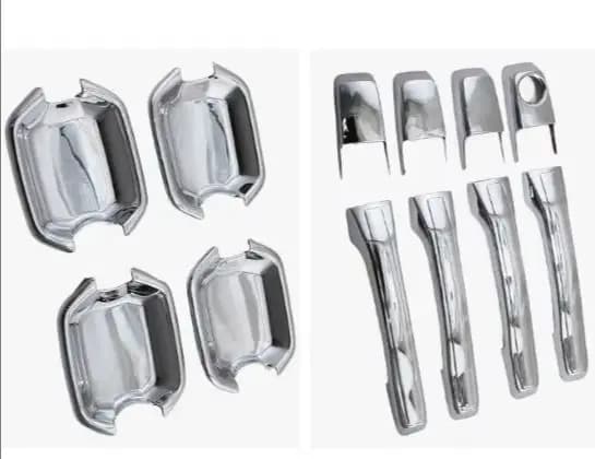 Chrome Plated Door Handle Bowl Cover Trim Paste Style for Mitsubishi Pajero V73 01-05 (Handle and Bowl)-- Sturdy Accessory