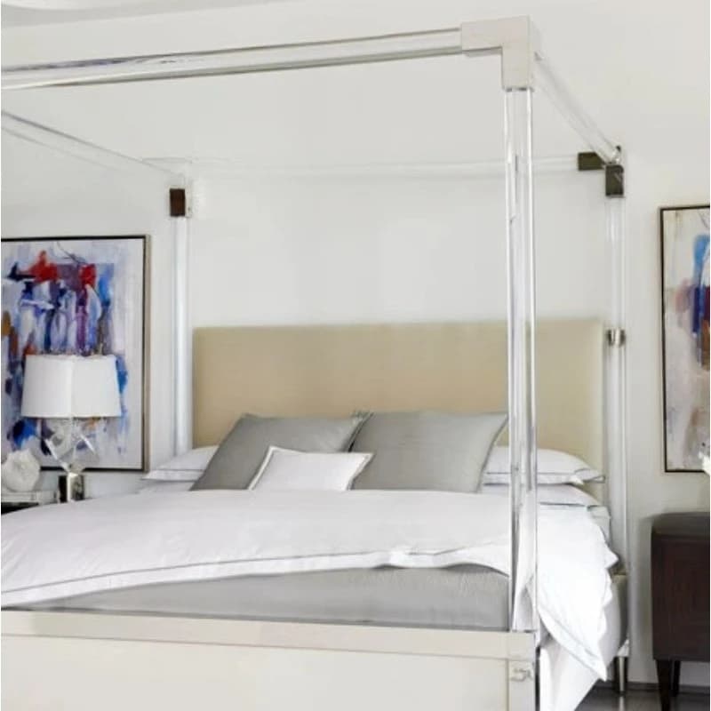 Hotel villa stainless steel bed transparent bed fashion acrylic bed