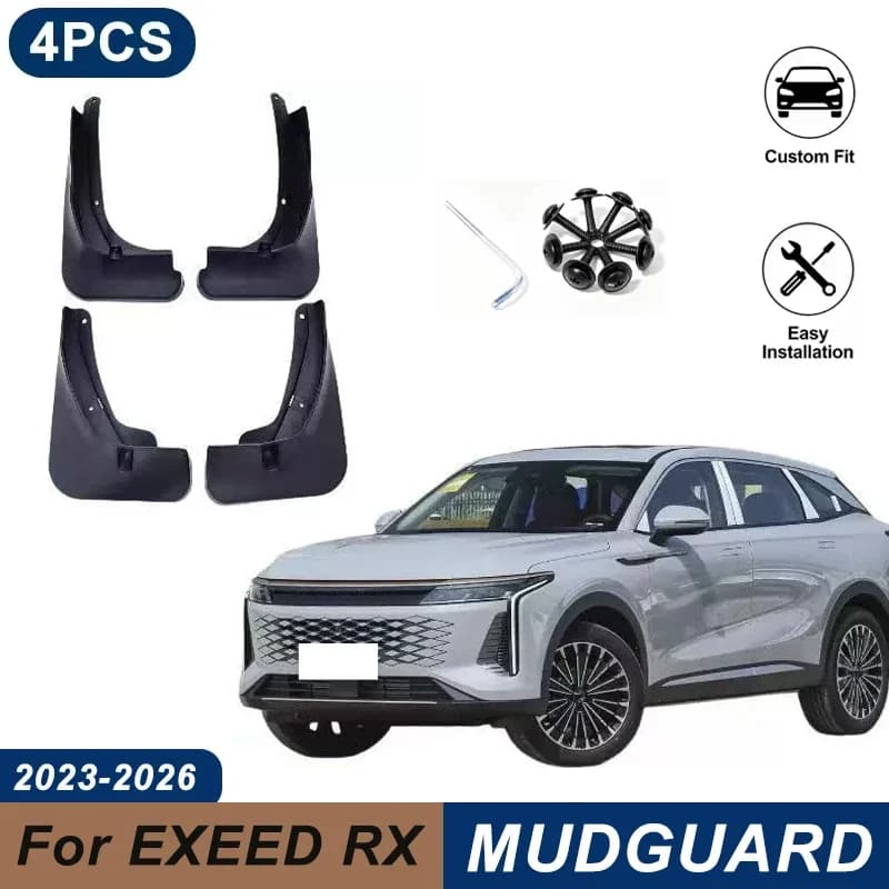 4PCS Car Mud Flaps For EXEED RX 2023-2026 Waterproof Anti-Splash Fender Mudguards Auto Exterior Accessories