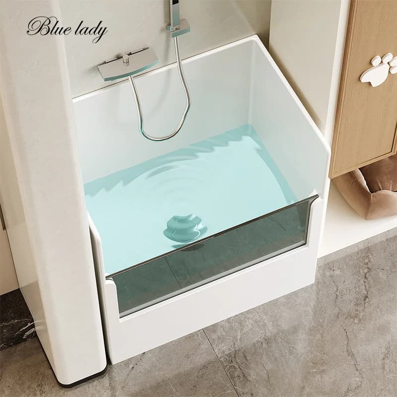 LMM artificial stone bathtub villa mansion large flat floor special indoor bath insulation