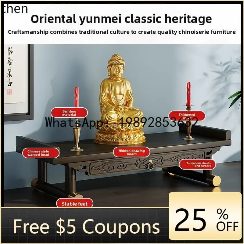 AB  table small mini bracket God of Wealth Shentai Buddha Tai incense case household table